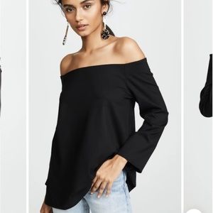 Hatch off shoulder top